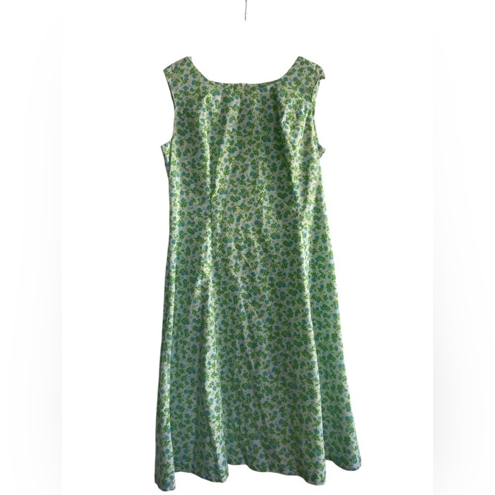 Vintage ROSEMARY Long 90s Midi Dress Green Floral Cottagecore Coquette Size S